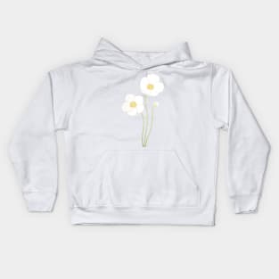 2 white anemone flowers  in and watercolor Kids Hoodie